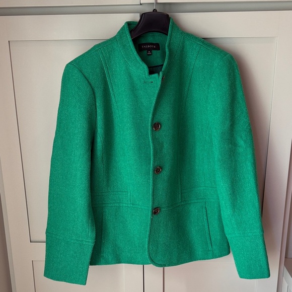 NWOT Talbots Vibrant Green Lined Jacket SZ 16 Never Worn. Beautiful color! - Picture 1 of 13